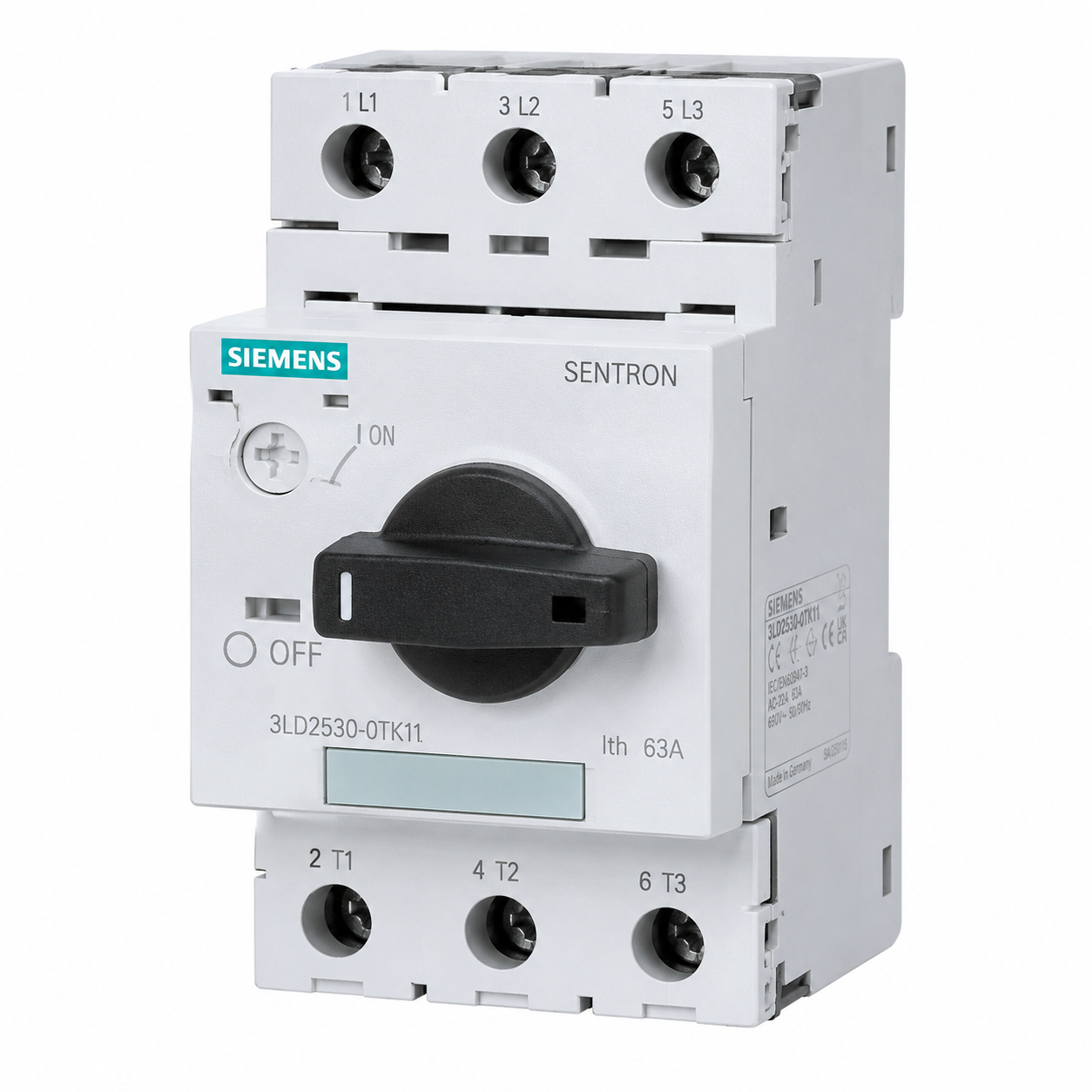 siemens 3 pole switch disconnector, 63 a, 22 kw – 3ld2530 0tk11