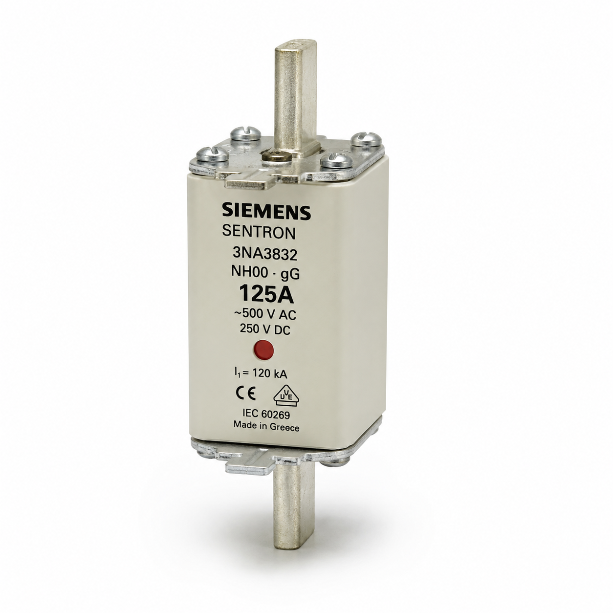 siemens lv hrc fuse link nh00, 125 a, gg – 3na3832