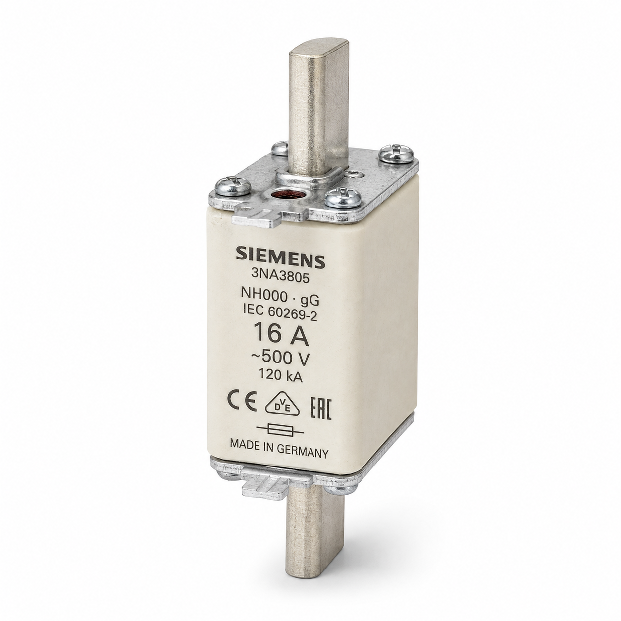 siemens lv hrc fuse link nh000, 16 a, gg – 3na3805