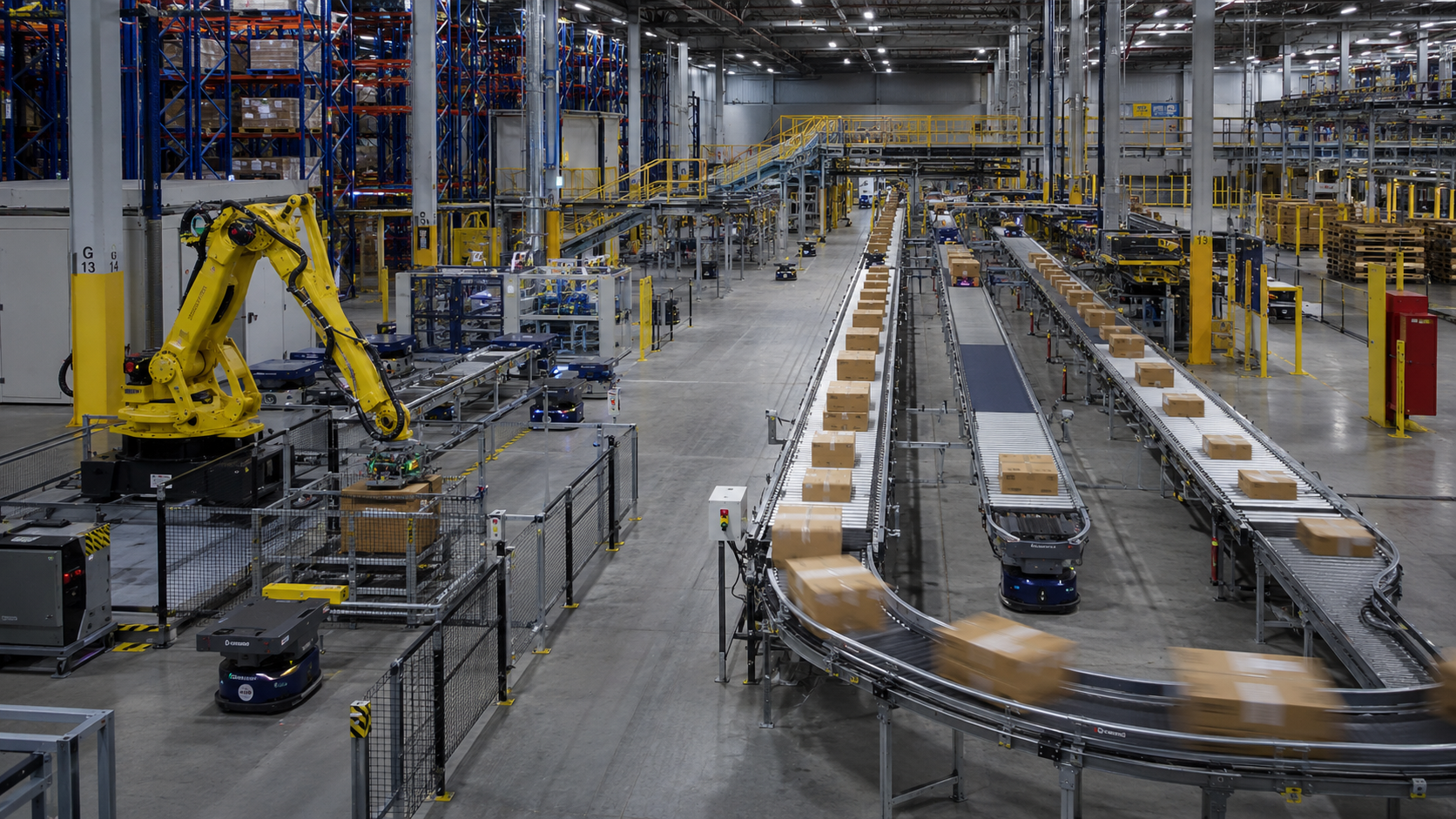 automotive automated warehouse, conveyor system, robotic handling equipment or logistics facility.