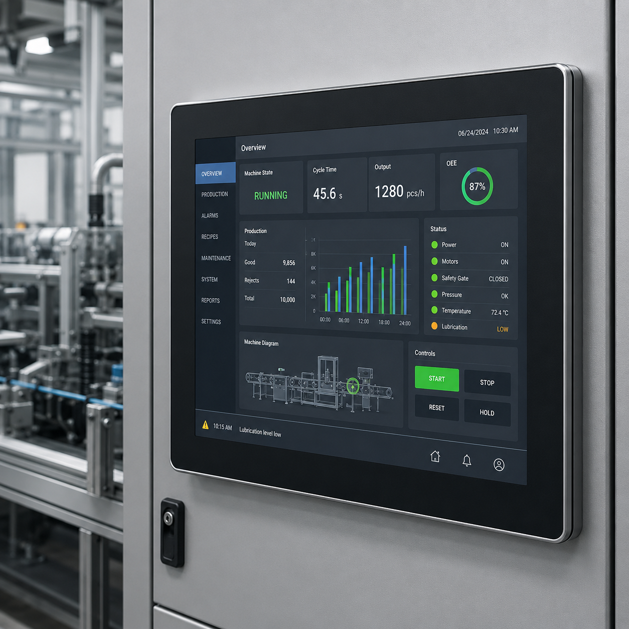 Industrial Automation Components for Global Sourcing Industrial HMI touch panel for machine control and process monitoring