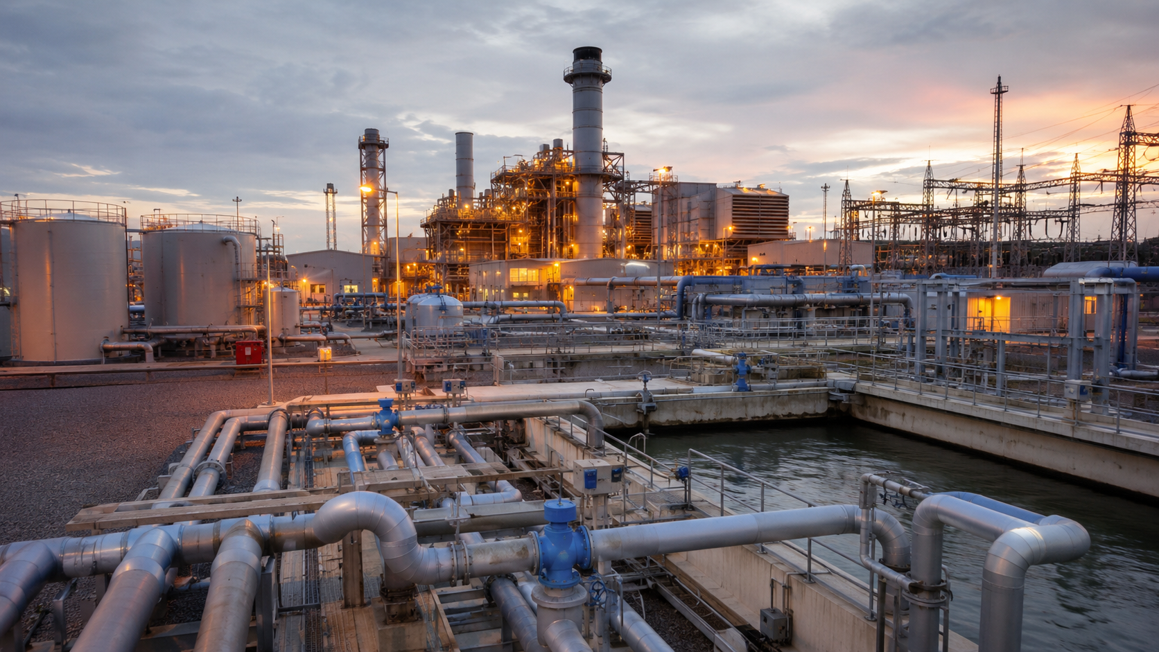 oil-1 power infrastructure, water treatment facility, process plant or industrial energy site